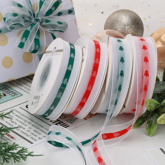 2025 Christmas Ribbon Flower Decorated Cake Bundle Christmas Gift Packaging, Handcrafted Bow Gilded Ribbon