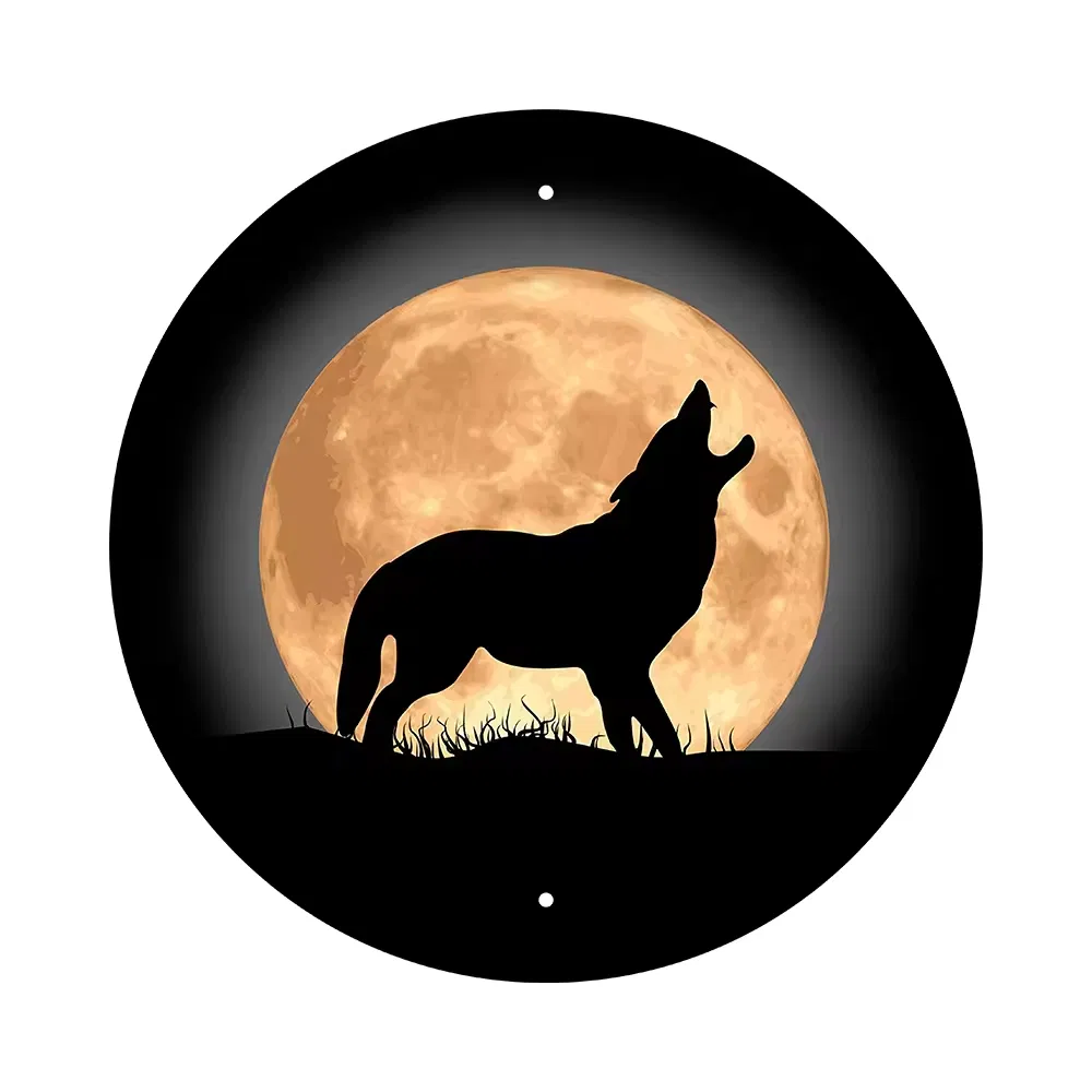 High Quality Round Retro Tin Wall Hanging Decoration Custom Printed Metal Plate Rustic Farmhouse Wall Decor Poster