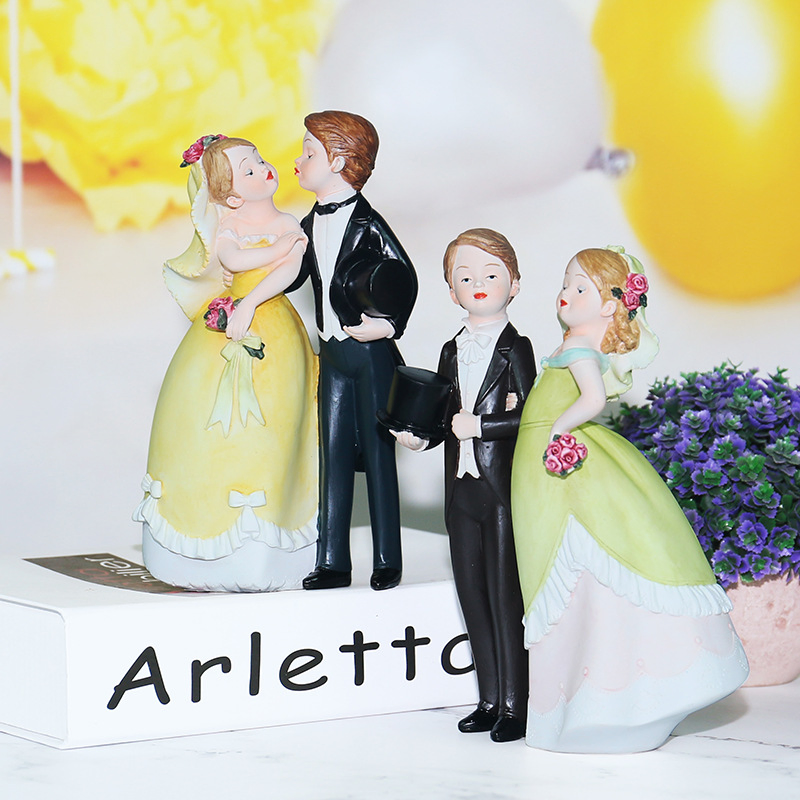 20cm 8inch Home Decoration European Resin Crafts New Wedding Desktop Gift Decorations Handmade Wedding Couple Lover