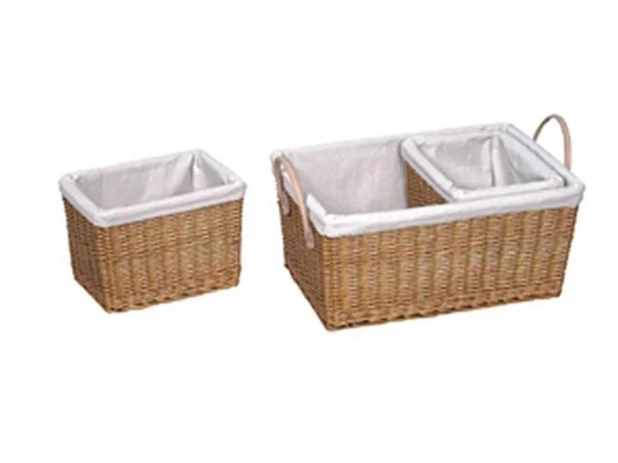 Wicker Storage with White Liners