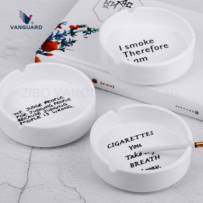 Vanguard Daily Use Ashtray Custom Round Ceramic Decorative Outdoor Ashtray