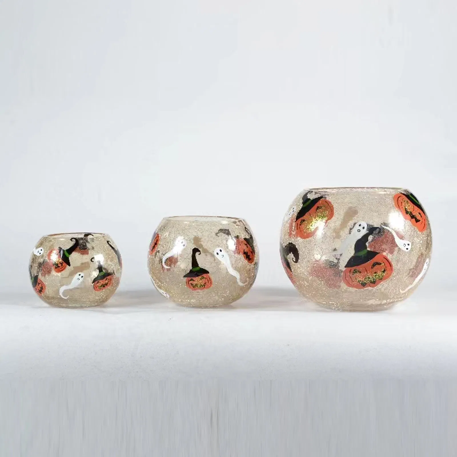 Glass Arts Crafts Marble Color Art Glass Pumpkin Figurine