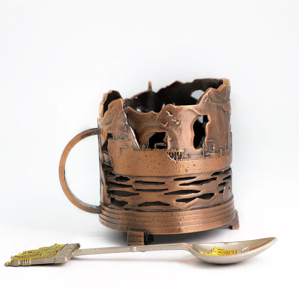 Custom Metal Antique Bronze Decorative Cup Holder High Quality Metal Craft