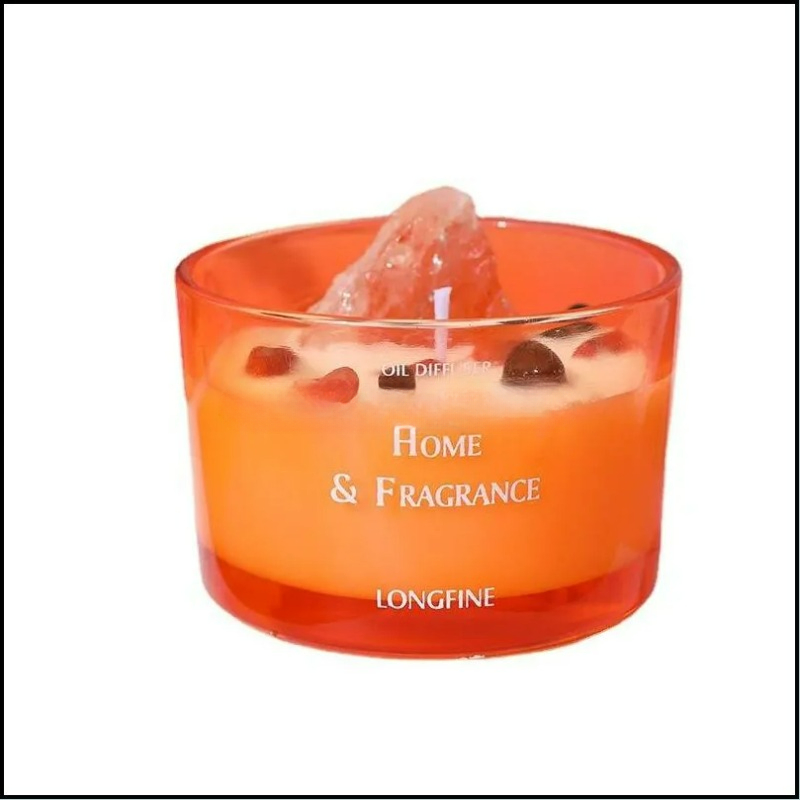 Promotional Garden Crystal Glass Candle Fragrance Handmade Soy Wax Aromatherapy Home Decor