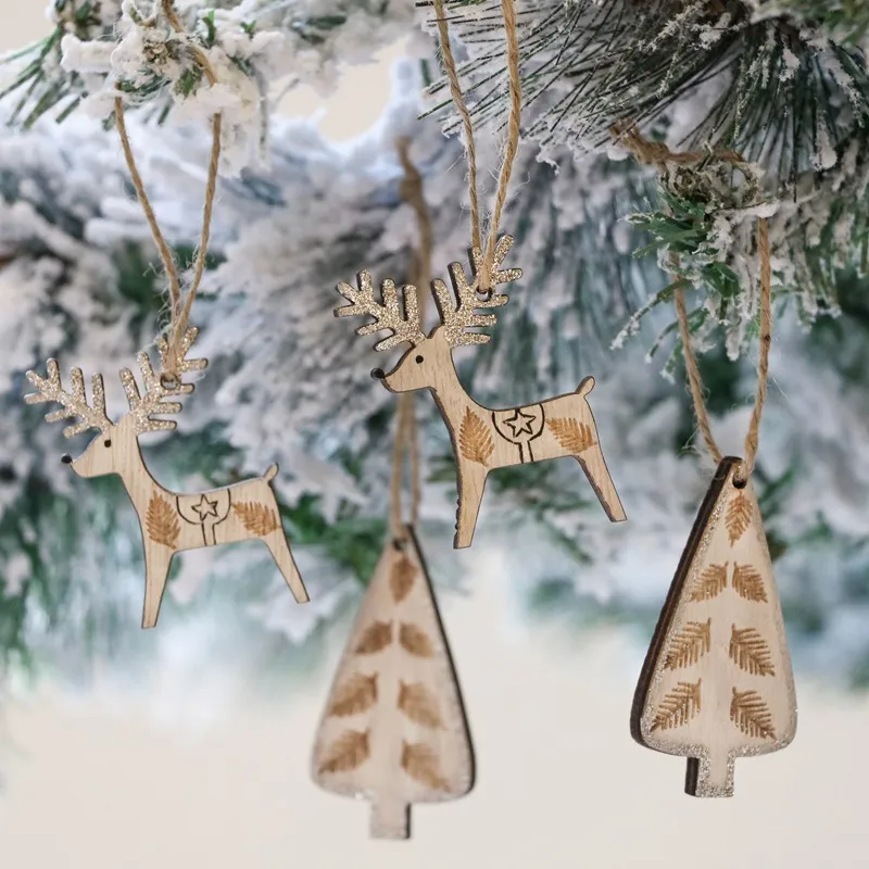 Xmas wooden pendant view 1