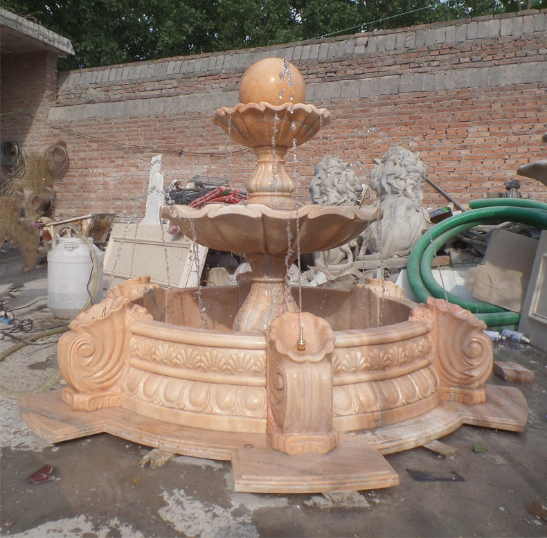 Outdoor Decorative Stone Fountains Large Garden White Natural Stone Marble Water Fountain Prices for Sale