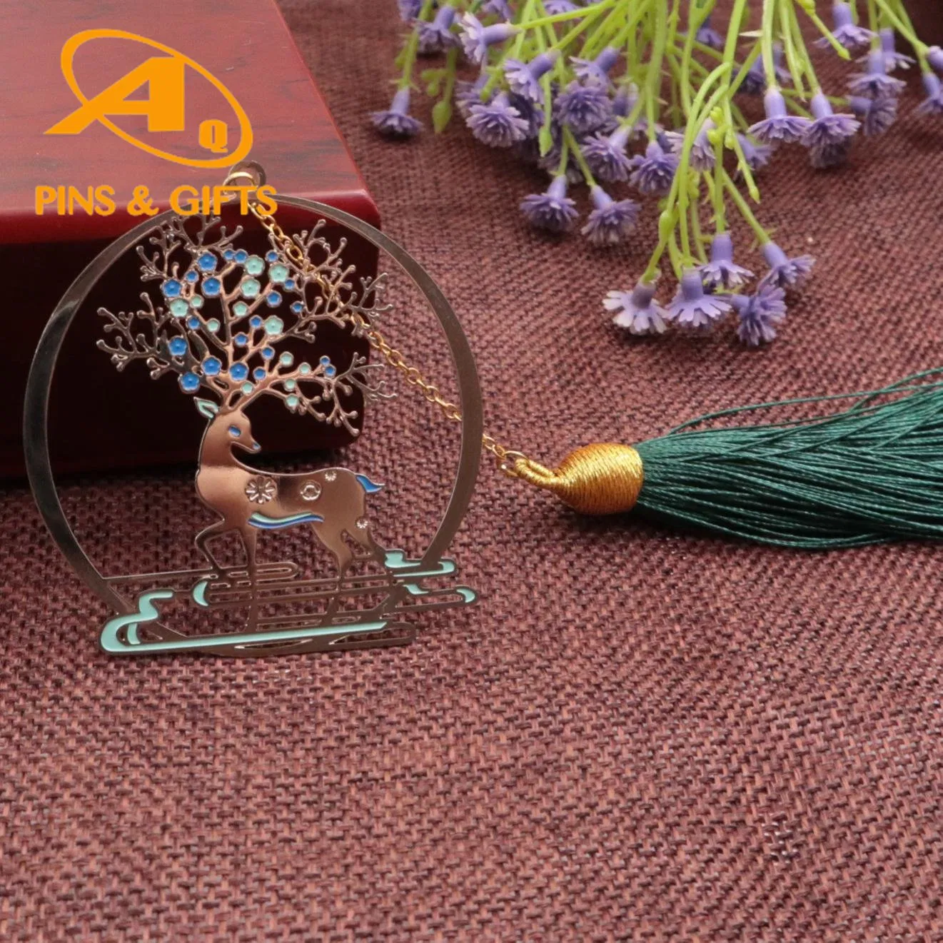 Supply Custom High Quality Fine Gold Bookmark Metal Craft for Gift