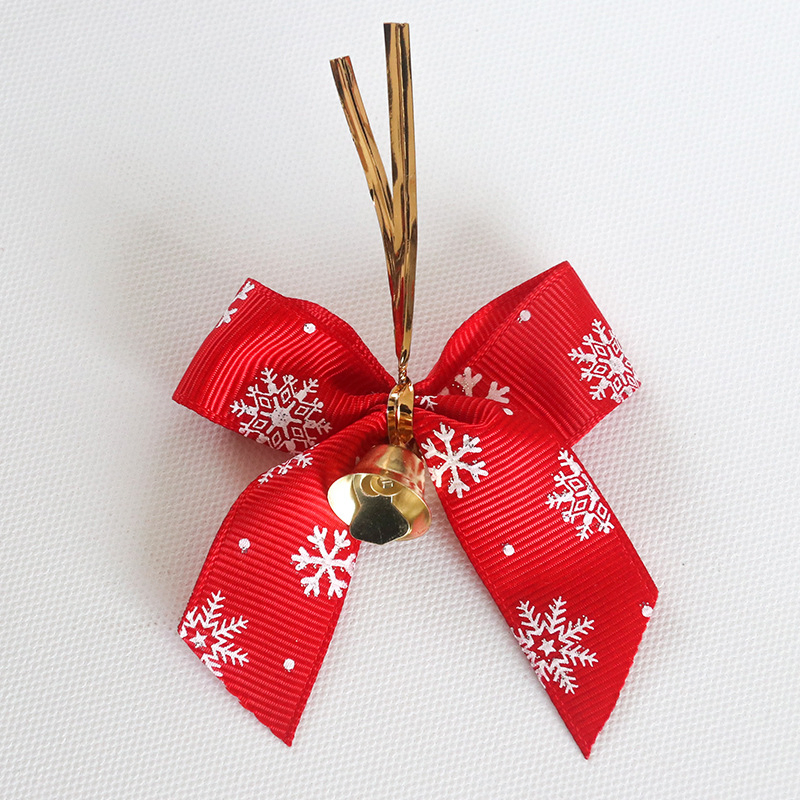 Handcrafted Christmas Ribbon Bows with Bells for Festive Gifts