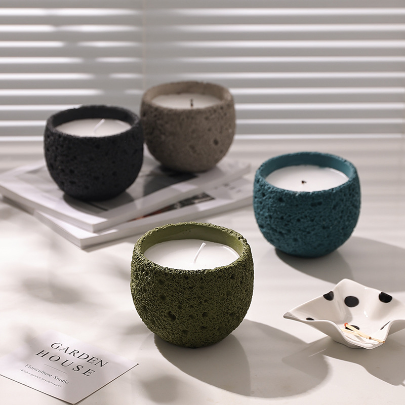 Porous Volcanic Texture Scented Candle Decorative Aromatherapy Candle for Tabletop &amp; Relaxation