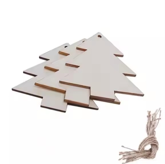 Wooden Christmas Pendant Christmas Tree Ball Pendant Home Decoration Handmade DIY Accessories