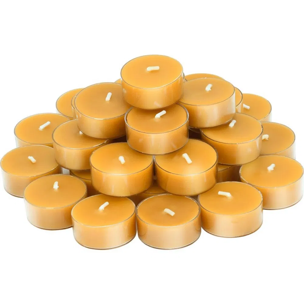 Wholesale Cheap Home Decorative Non Toxic Eco Friendly Healthy Protection Custom Small Rustic Blessed Organic Natural Pure Beeswax Tea Lights Tealight Candles