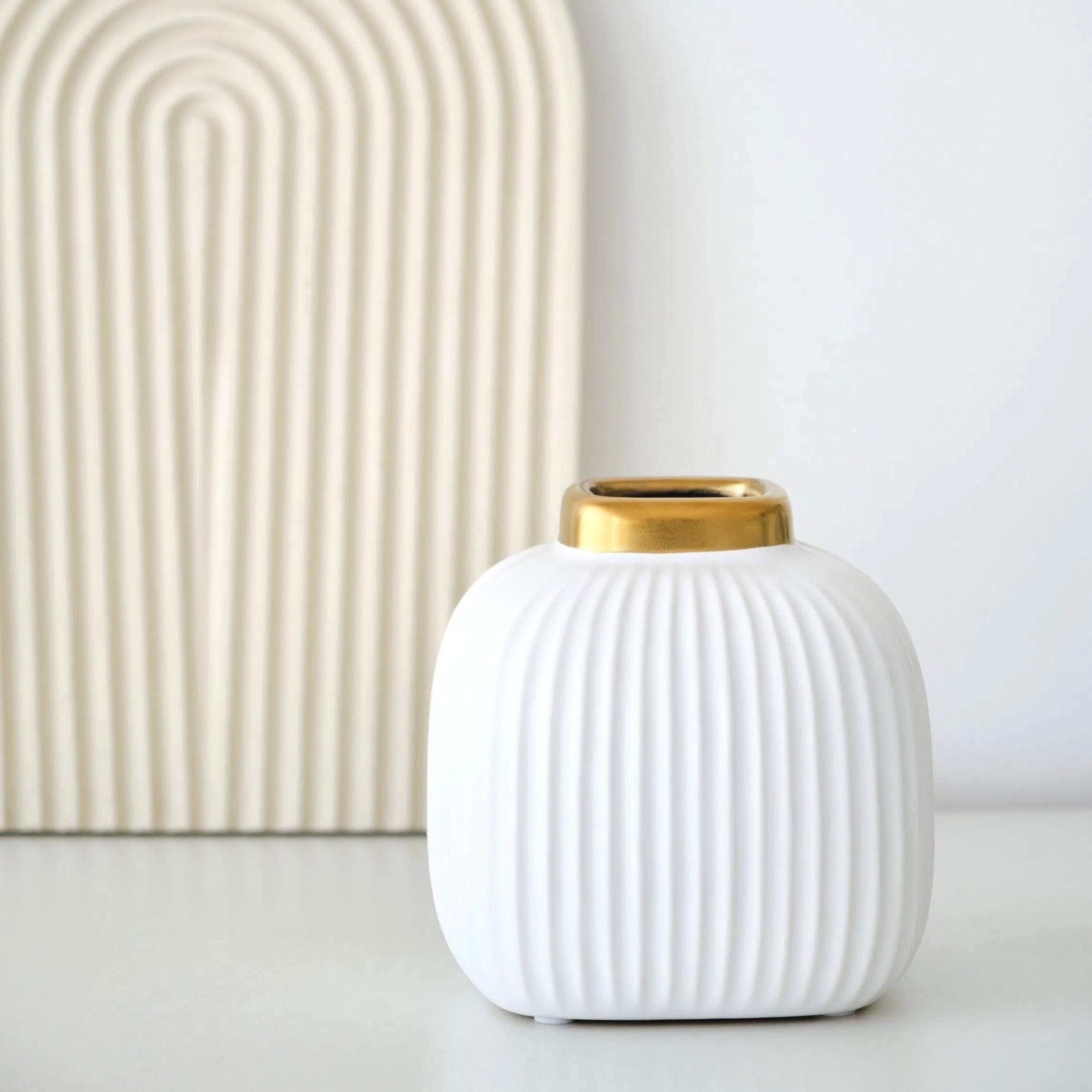 New Arrival Tabletop Decorative Gold Plating Ceramic Flower Vase