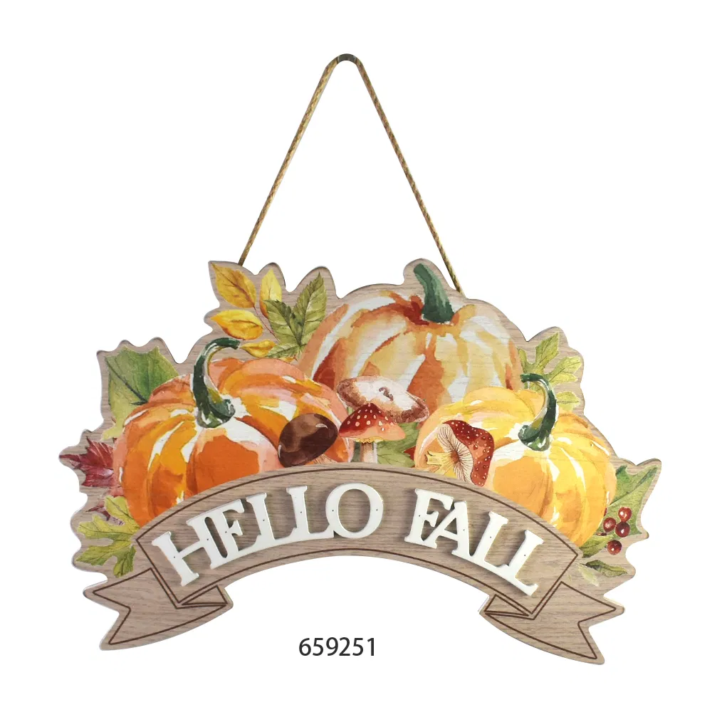 Factory Wholesale Harvest Festival Autumn Wooden Wall Hanging Craft for Home Decor