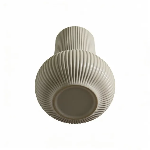 Ribbed Ceramic Vase View 2