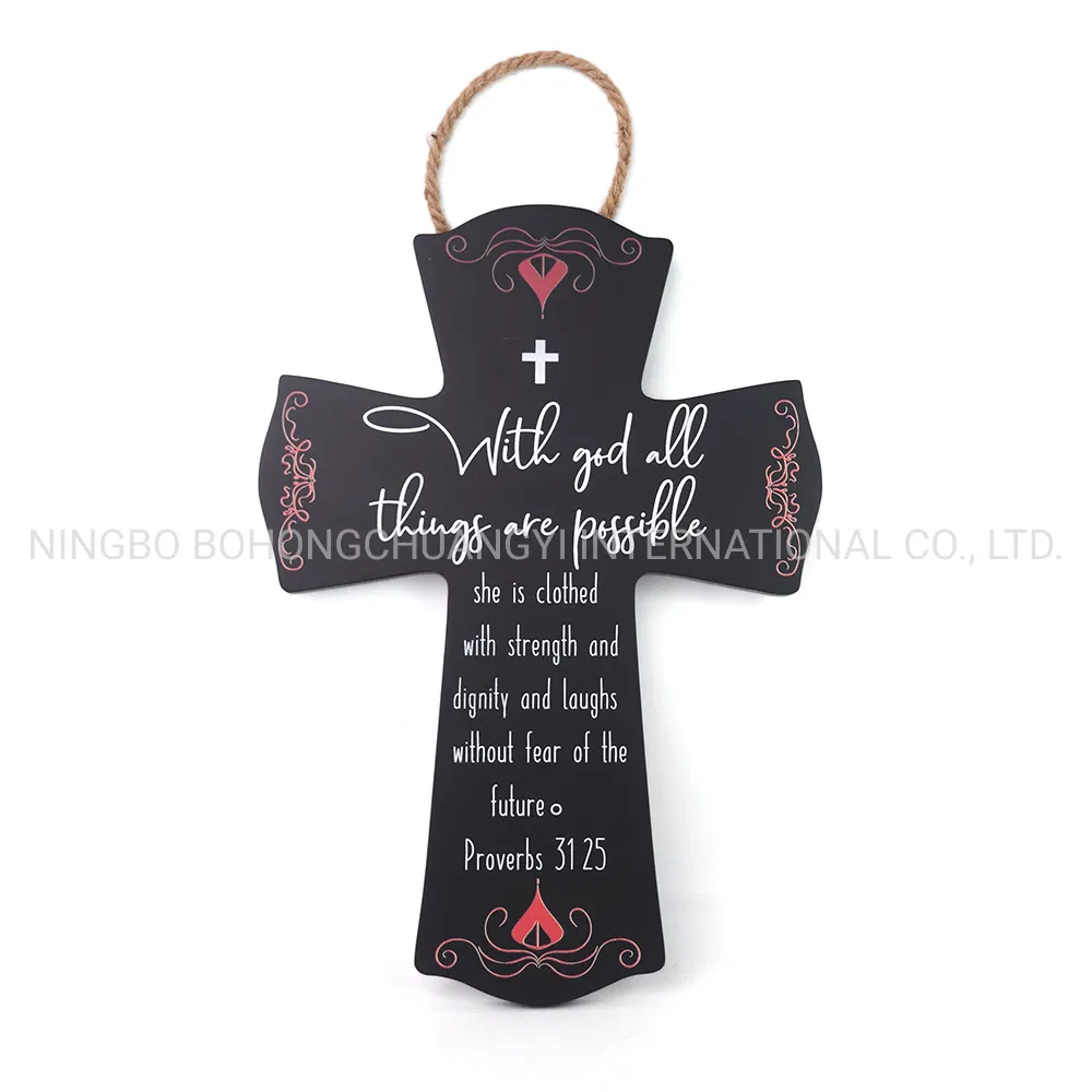 Wooden Bible Cross Sign Wall Decoration