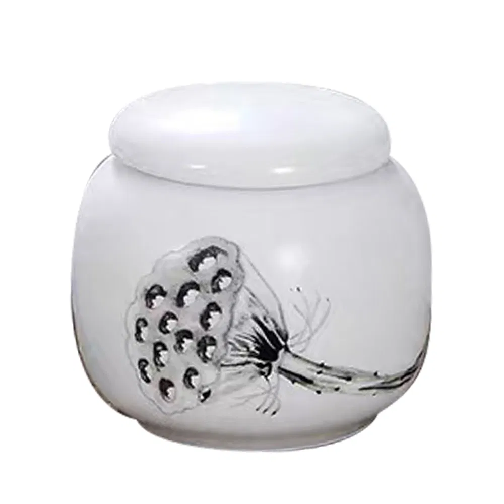 Custom Ceramics Cremation Urn American Style Funeral Decorative Ceramic Urns for Adult Ashes
