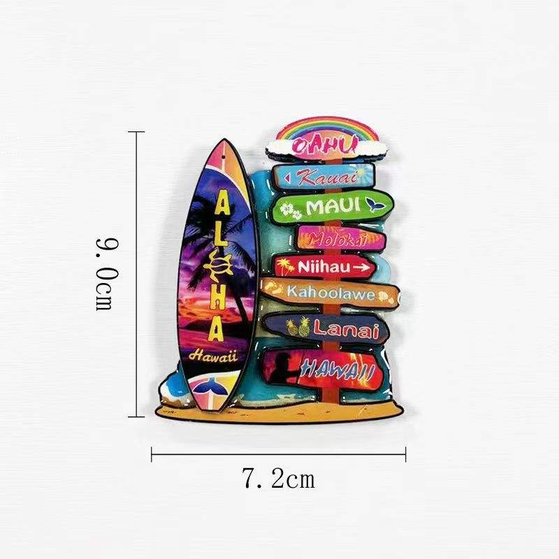 Customized Souvenir City Name Decorative Tourism MDF Epoxy Resin Fridge Magnet Wooden Creative 3D Fridge Magnet