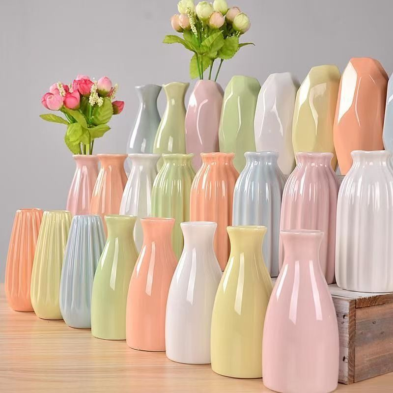 Ceramic Flower Vase Pottery White Decorative Promotion Gift