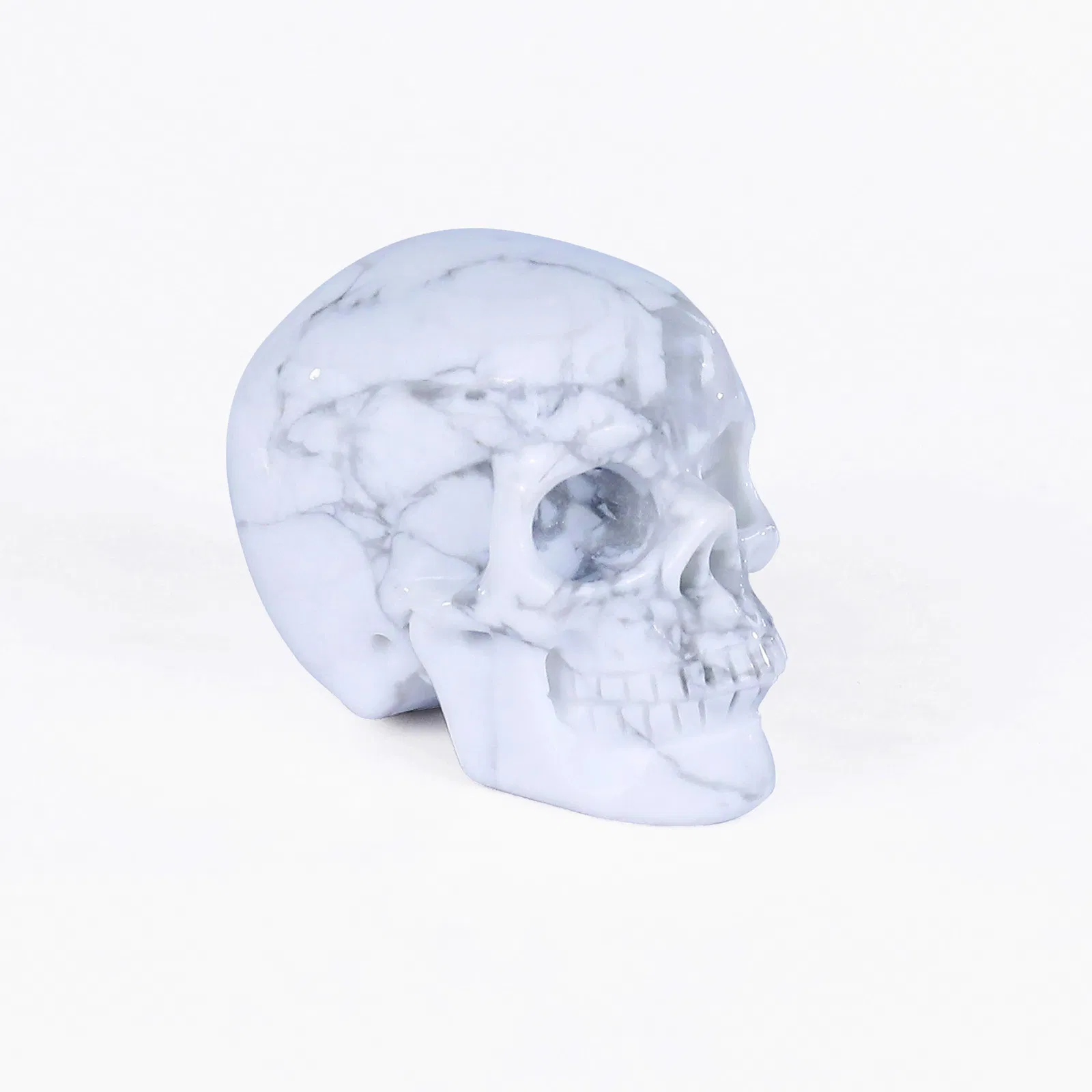 Handmade Crystal Skull Decor Natural Gemstone Craft for Gothic Home Decoration