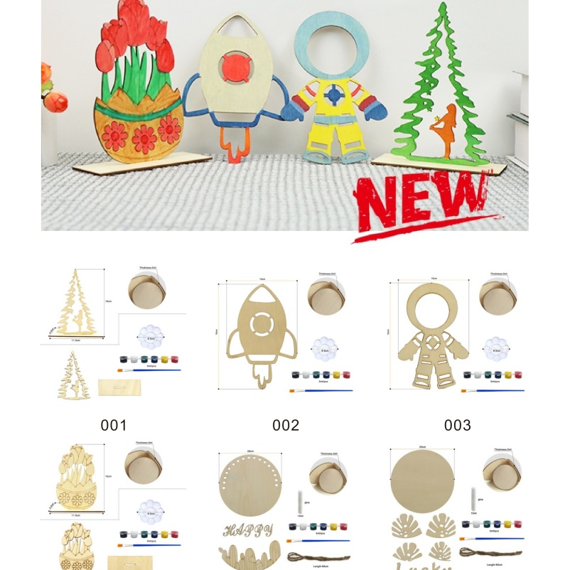 Custom Shape Wood Chip DIY Creative Project Wooden Craft