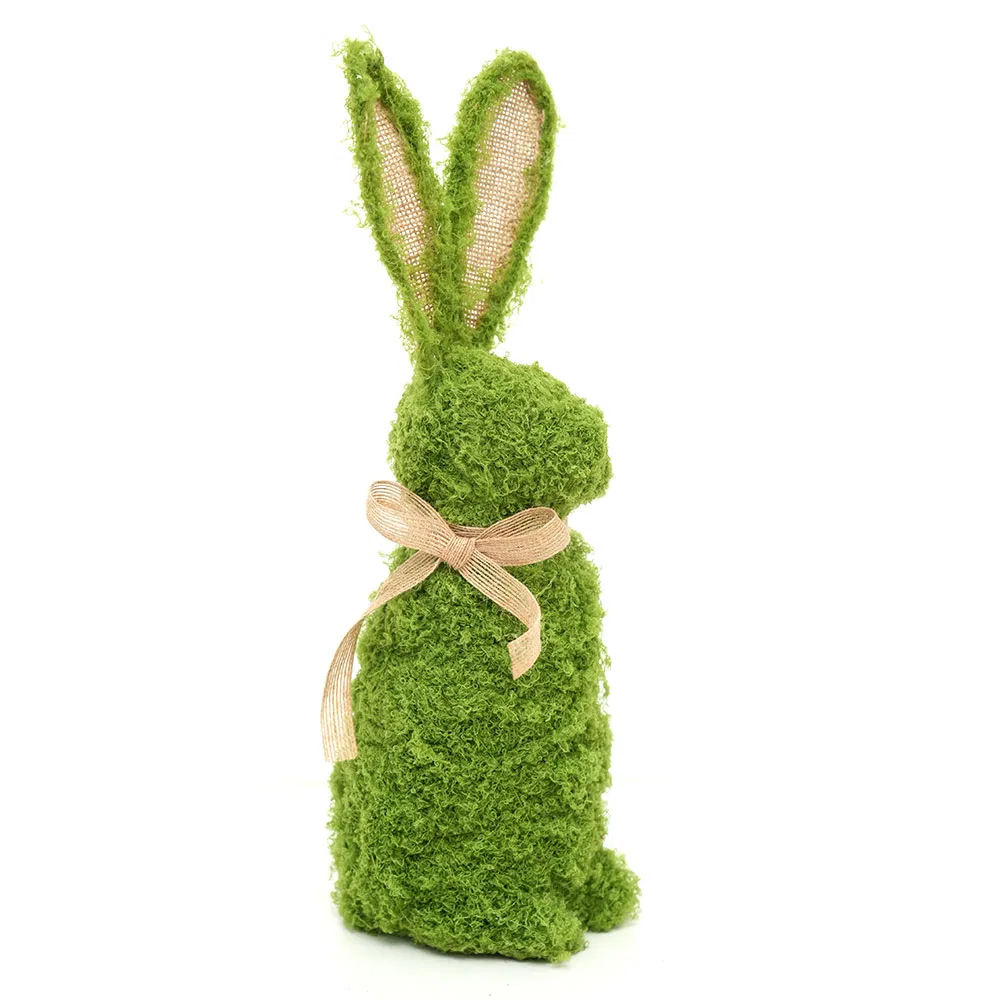 Transworld Original Handmade Artificial Moss Bunny Various Styles Handcrafted Easter Rabbit Animals Decor for Holiday Home Decorations