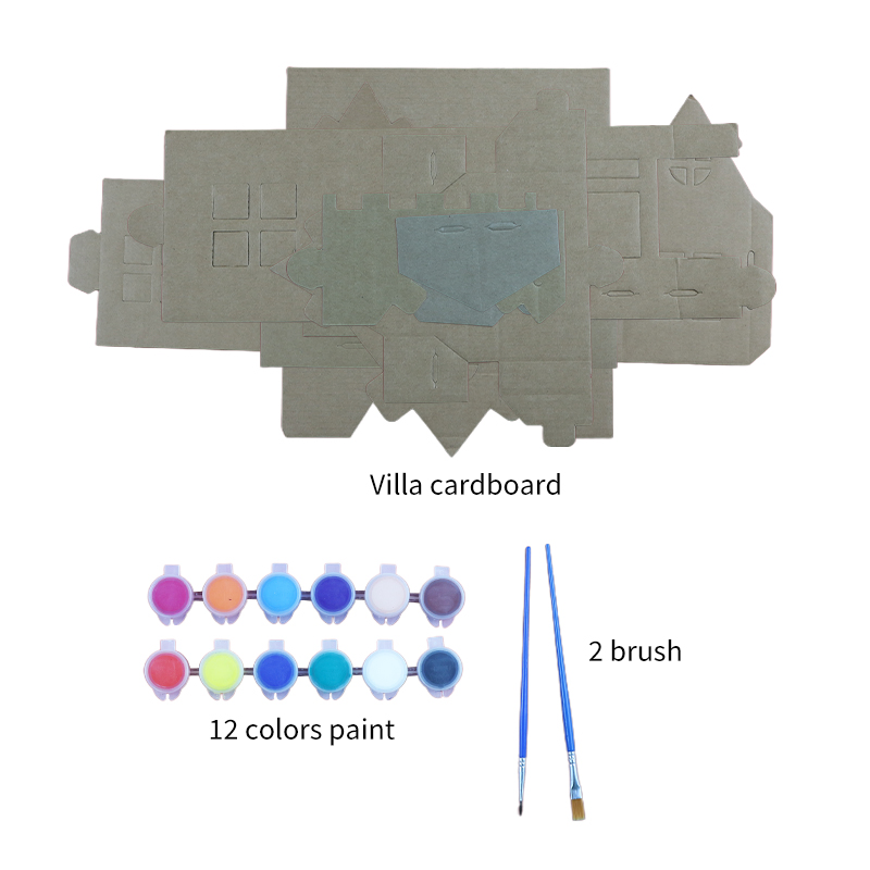 DIY Assembly Craft Handmade Creative Model Coloring 3D Puzzles Graffiti Corrugated Cardboard Paper