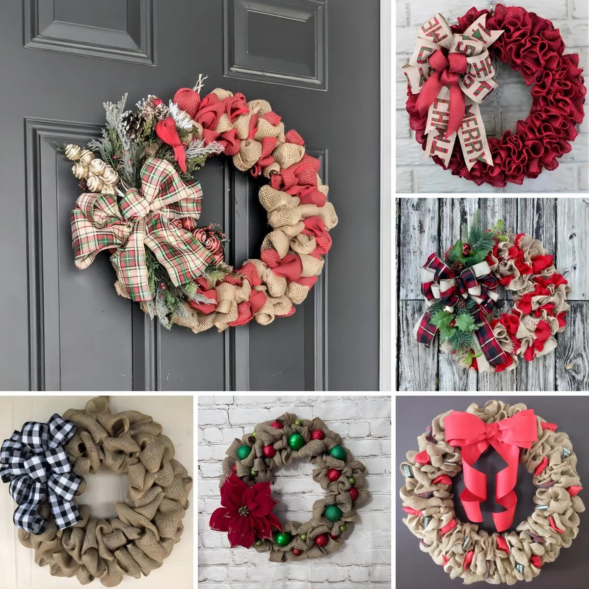 Rustic Christmas Burlap Wreaths for Festive Home Decor Christmas Garland Home Decoration