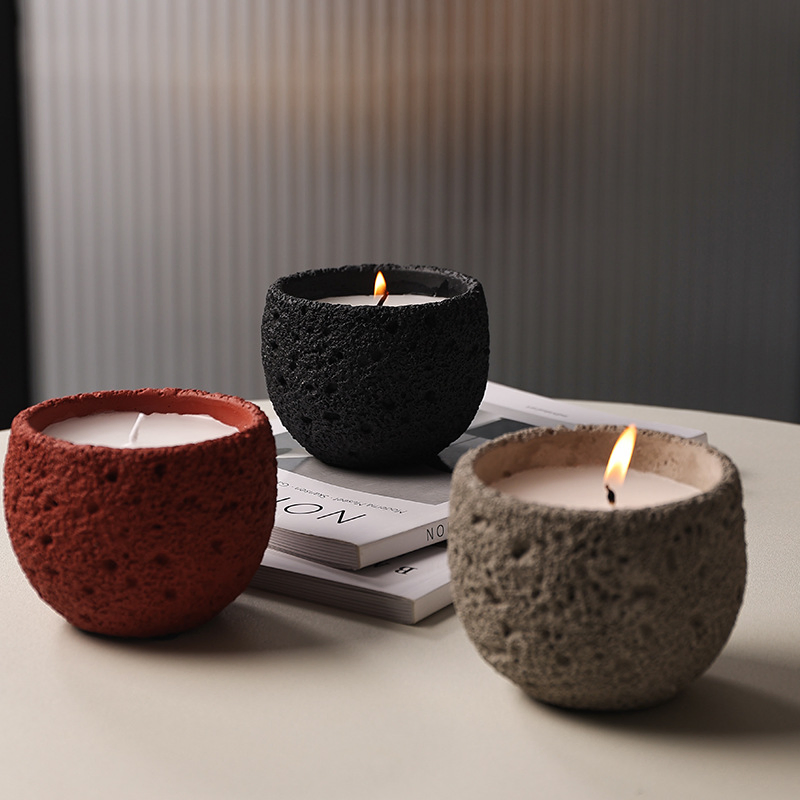 Porous Volcanic Texture Scented Candle Decorative Aromatherapy Candle for Tabletop &amp; Relaxation