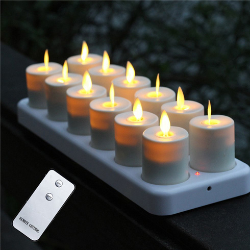 Moving Wick Dancing Flame Electric LED Tealight Candles for Seasonal Festival Celebration