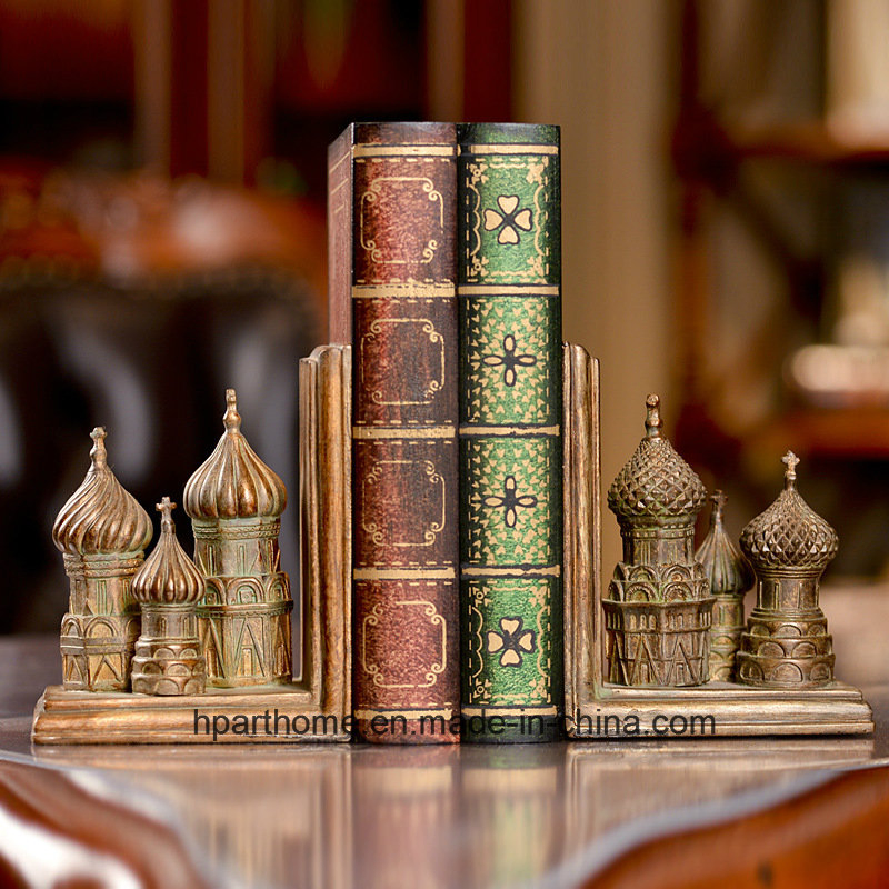Vintage Exquisite Resin Craft Gothic Castle Building Bookends for Office