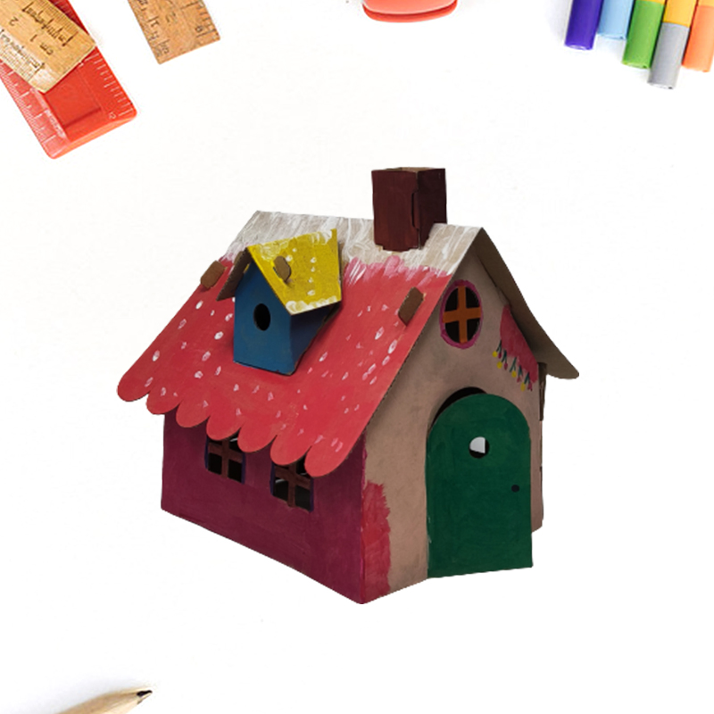 DIY Assembly Craft Handmade Creative Model Coloring 3D Puzzles Graffiti Corrugated Cardboard Paper