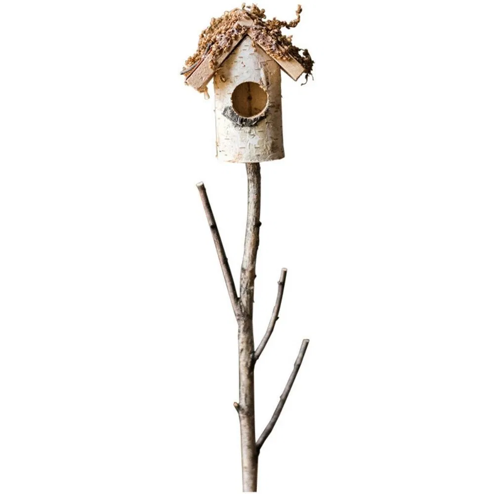 Bird House Planter Stakes Garden Pots Landscapes Lawn Decorative Wood Crafts Wyz20769