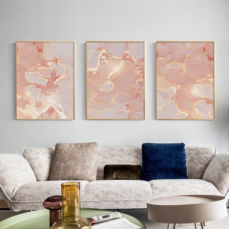 Abstract Canvas Print with Frame Boho Designs Wearing Flowers Picture Painting Wall Frame Art Prints Home Decor for Living Room