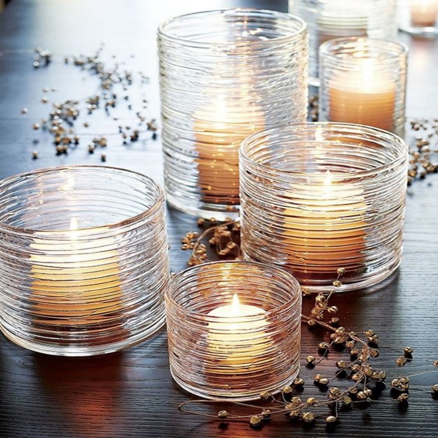 Art-Crafts Home Decor Glass Products Candlestick Vase Glass Candle Holder Vase