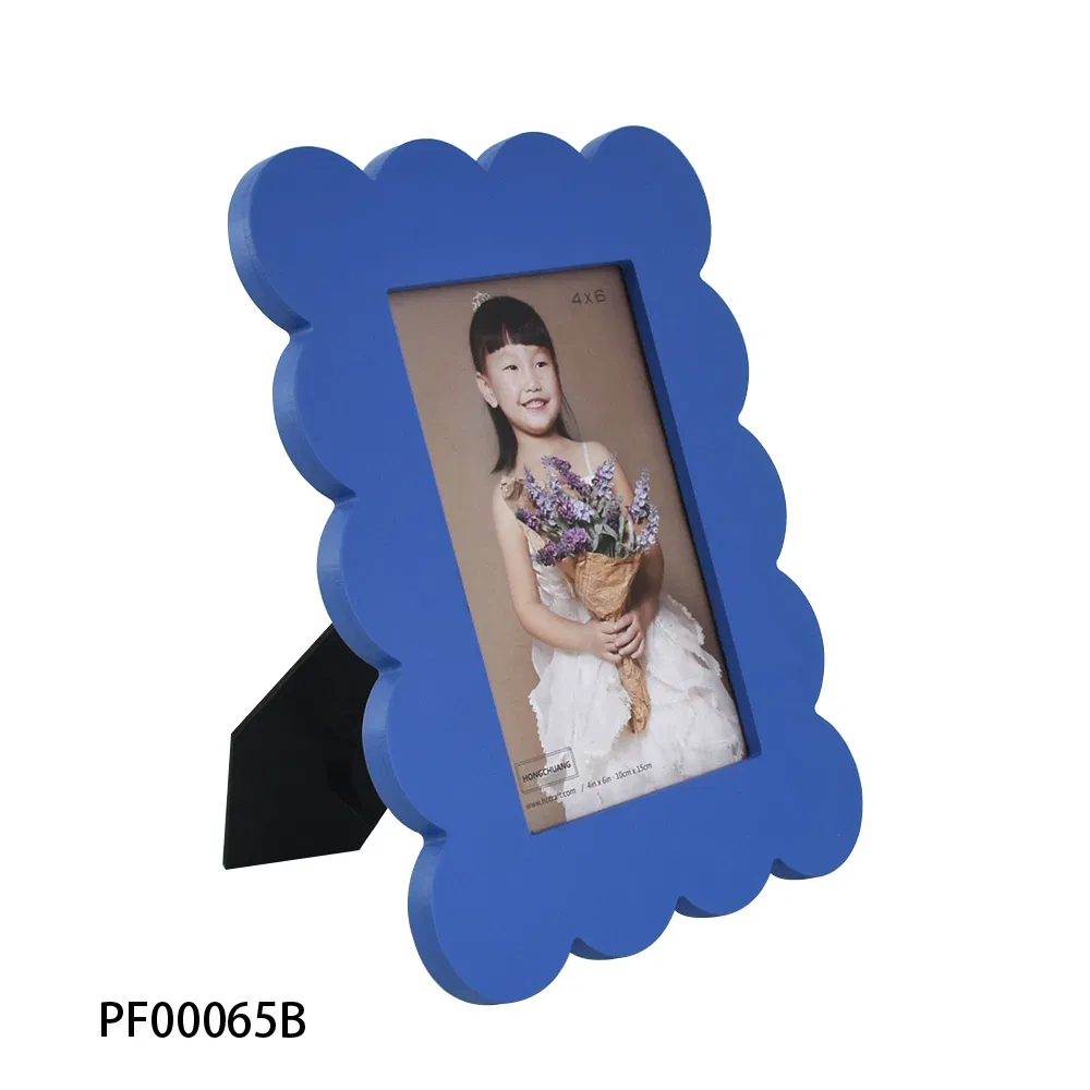 Customized Wooden Craft Photo Frame Freestanding Home Decoration Picture Frame Squiggle Wood Photo Frame