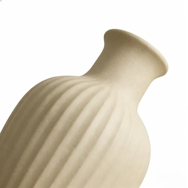 Ribbed Ceramic Vase Detail 2