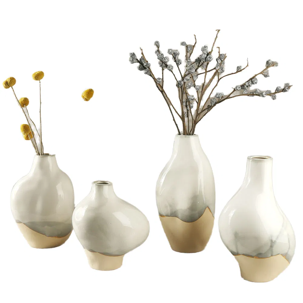 Hand-Shaped White Ceramic Vase 3