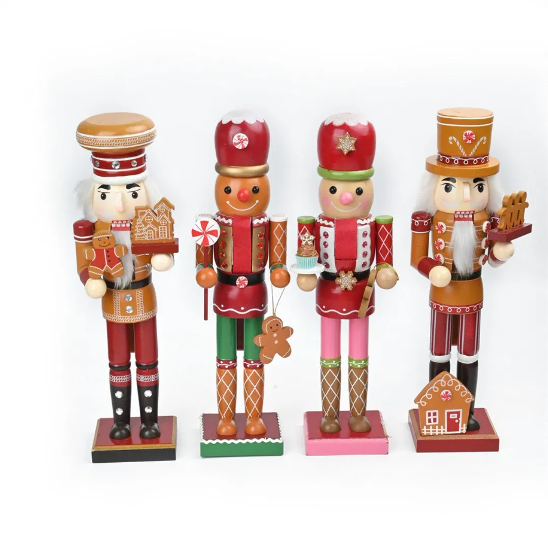 Cascanueces De Navidad Home Ornaments Wooden Craft Gingerbread House Christmas Gifts Doll Wooden Nutcracker
