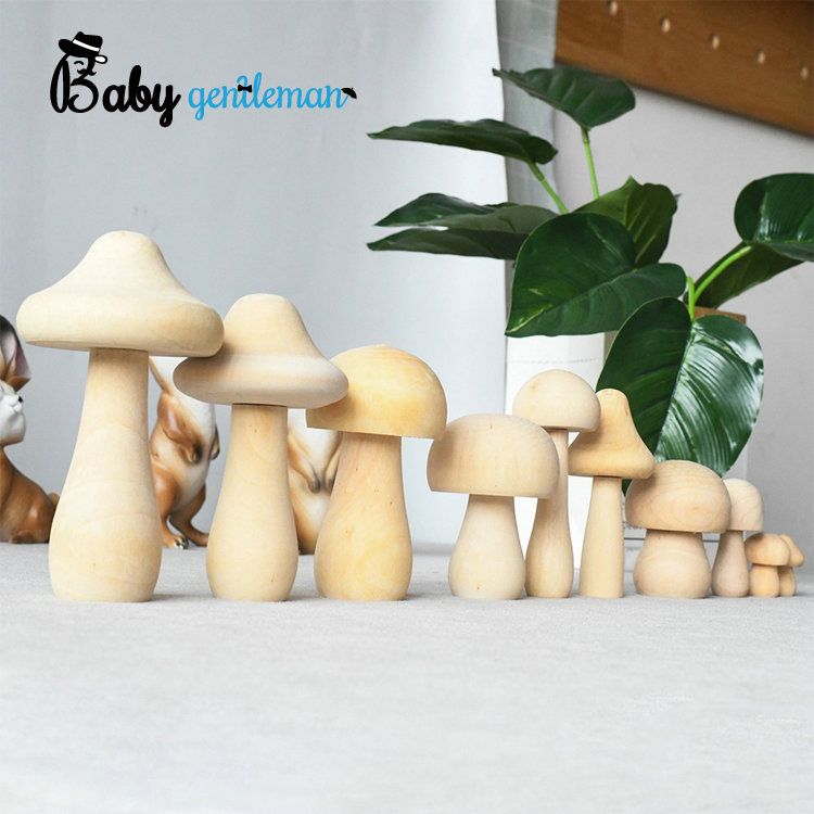 Natural Unfinished Wooden Mushroom Craft for Home Decoration Z10489d