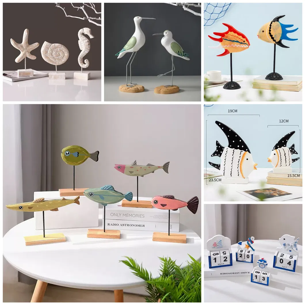 Custom Ocean Country Wooden Modern Panel Fish Sailboat Wall Hanging Art