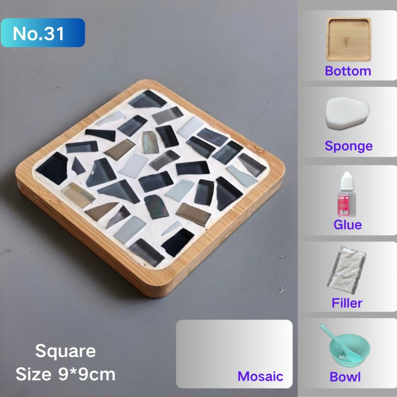 Creative Hand-Made DIY Mosaic Coaster Children Puzzle Crafts Art Gift