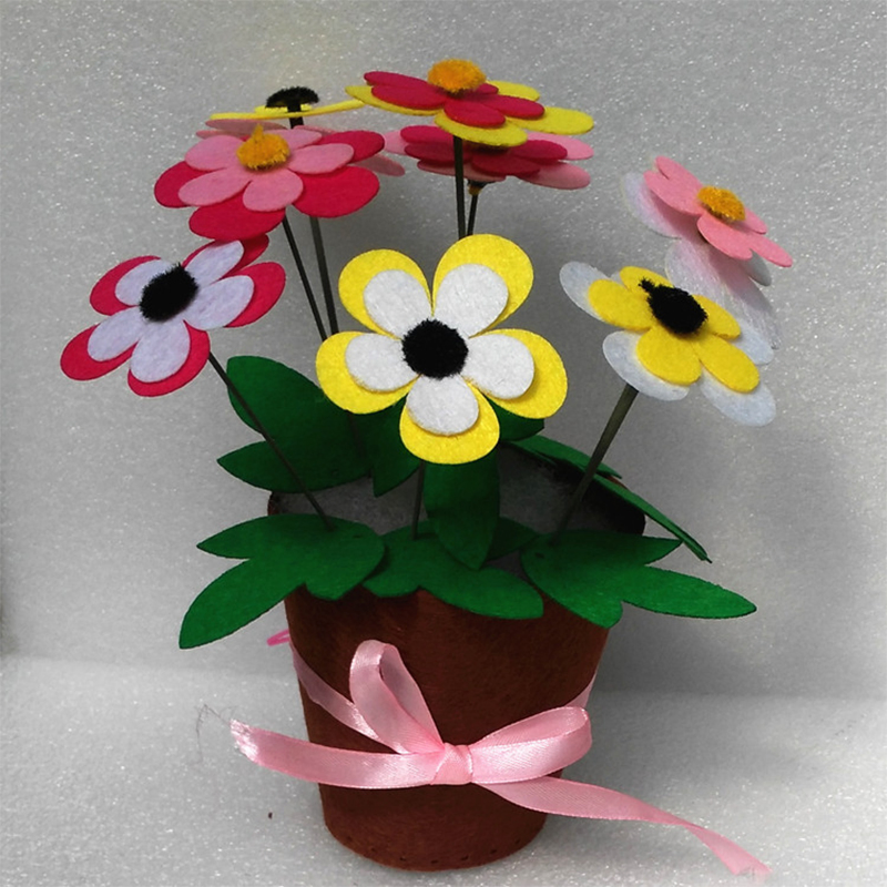 DIY Potted Flower Children Sewing Kit Creative Felt Craft Kit for Kids