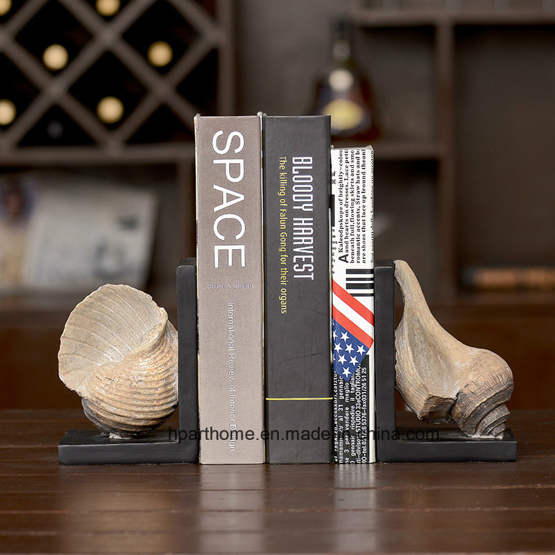 Antique Art Resin Crafts Conch Sculpture Decorative Bookend Pair