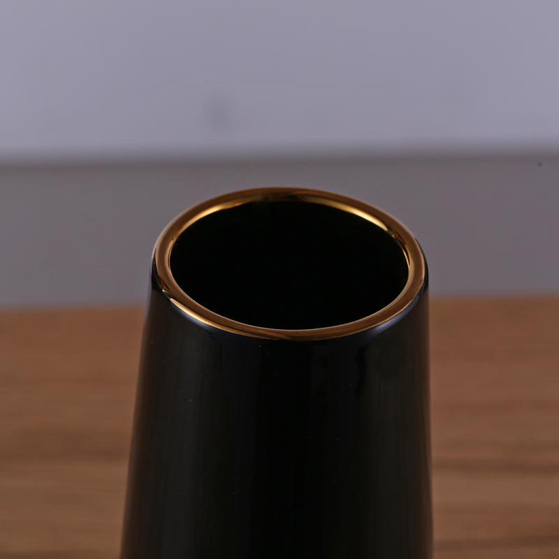Desktop Flower Vase Wedding Decorative Ceramic Black Vase