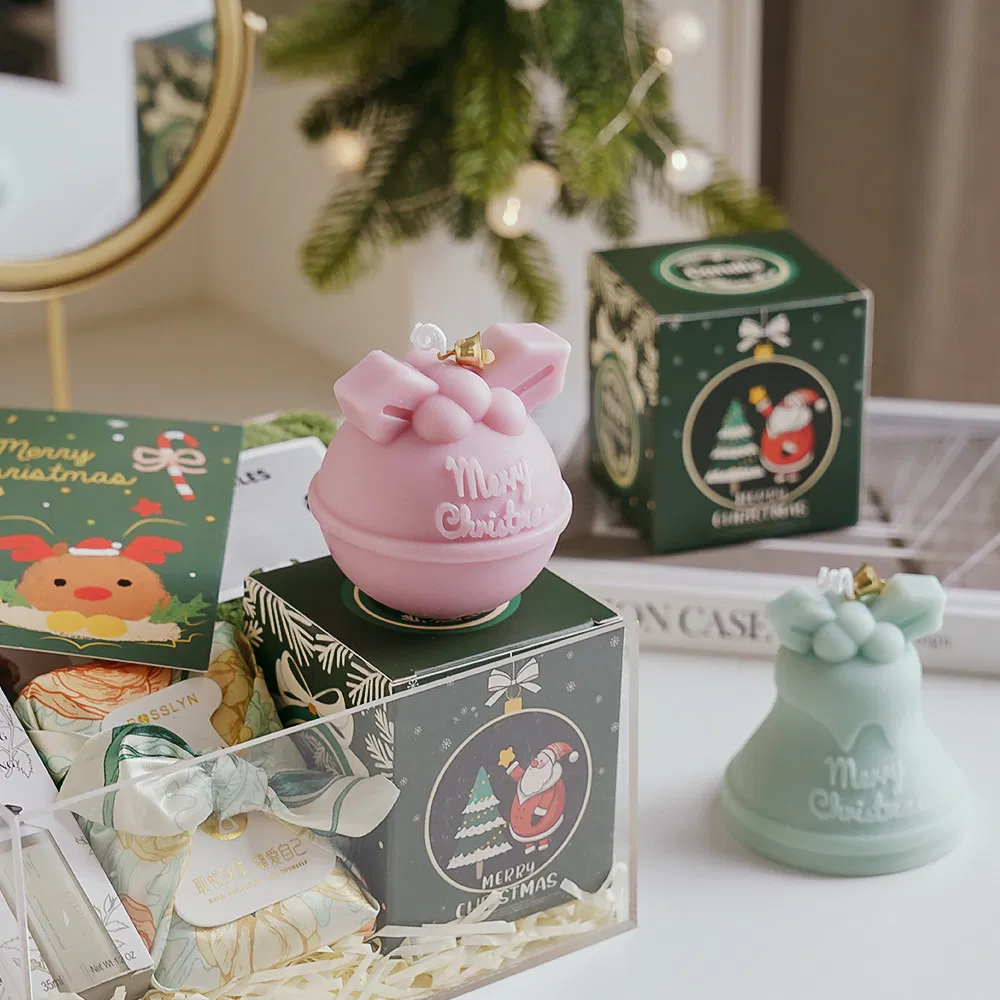 Wholesale Artisan Christmas Bell-Shaped Scented Wax Candle for Festive Decor