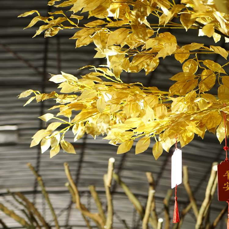 Highly Customized Green/Gold Artificial Banyan Tree Artificial Crafts