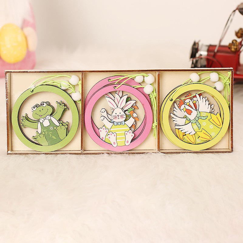 Best Selling Easter Wooden Pendant Home Decoration Holiday Atmosphere Decoration Crafts
