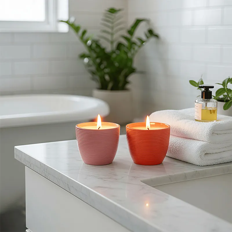 Outdoor Ceramic Candle Detail