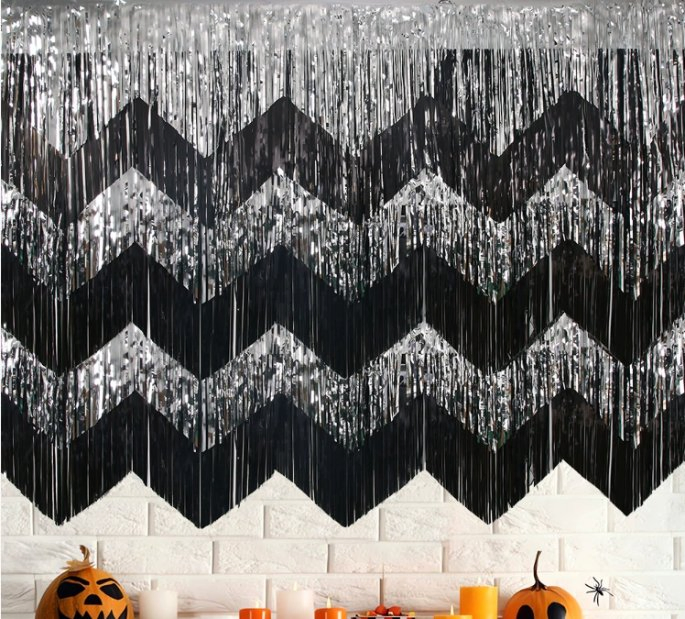 Thickened Wavy Rain Silk Banner Pet Birthday Party Background Wall Decoration Hanging Flower Tassel Graduation