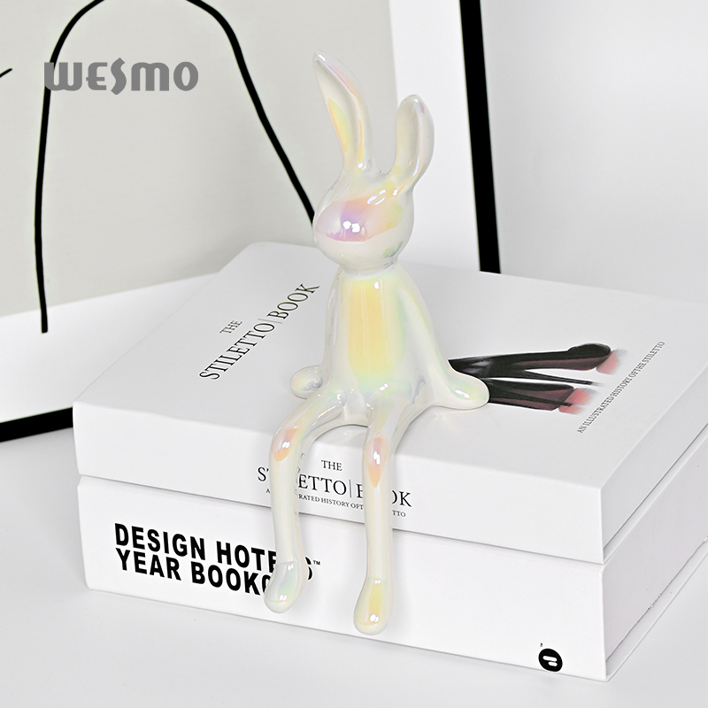 Decorative Objects Porcelain Souvenir White Ceramic Rabbit Ornaments Home Decor Craft